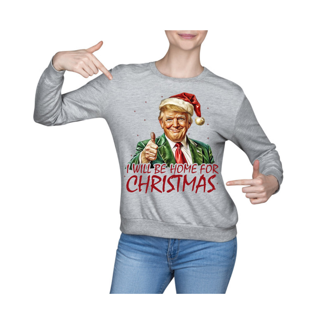 Trump I'll Be Home for Christmas Sublimated Shirt