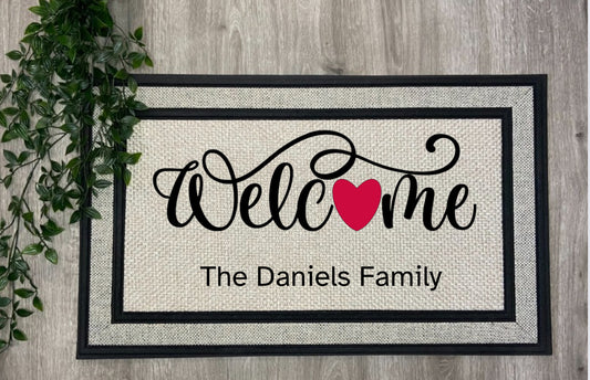 Welcome Family Name Door Mat